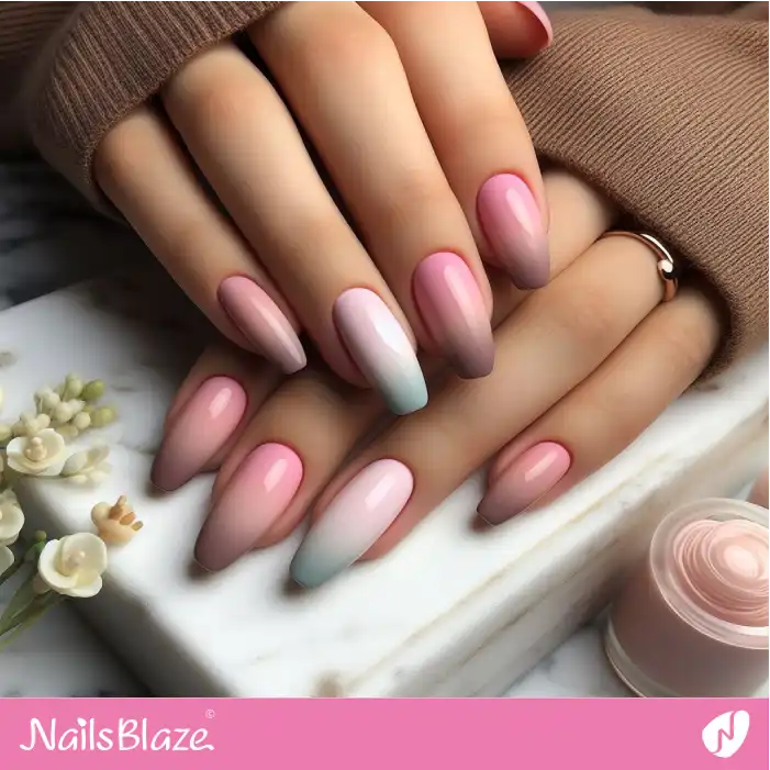 Pink Ombre Work and Office Nail Design | Professional Nails - NB1708